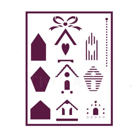 Stencil A4 casitas dos dimensiones