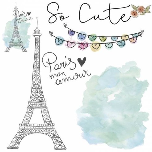 Papel de sublimación coleccion 4 hojas 30 x 30 kitty girls