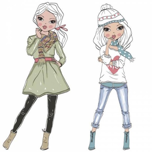 Papel de sublimación coleccion 4 hojas 30 x 30 kitty girls