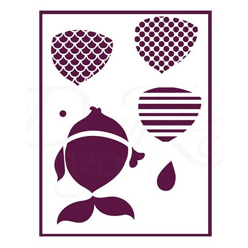 Stencil A4 Peces Tres Dimensiones