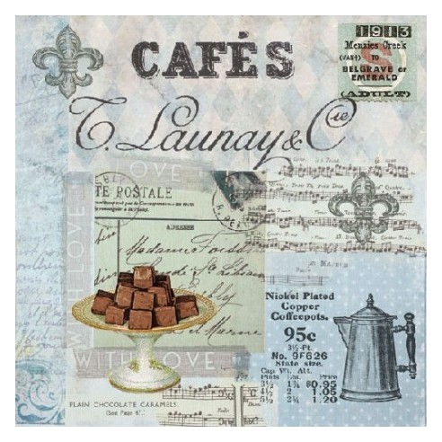 Servilleta Decoupage Café Collage