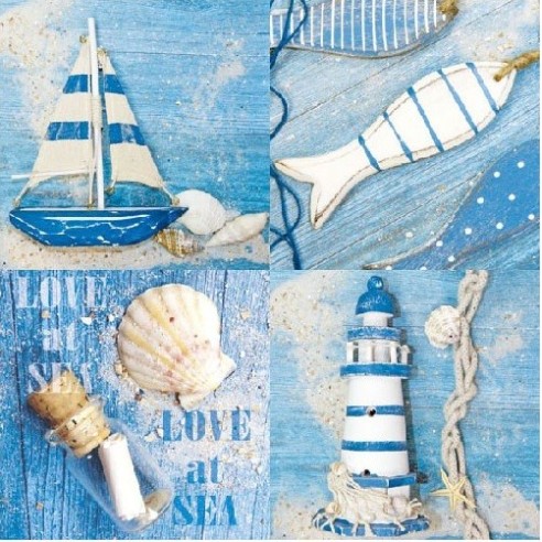 Servilleta Decoupage Love at Sea