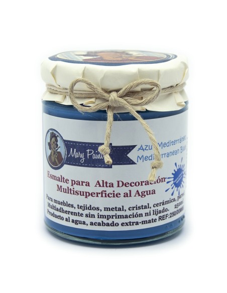 Pintura Decoración, tienda, muebles Técnica Azul Mediterraneo Mary Paint chalk paint 250ml