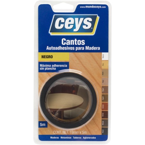 Canto para madera negro CEYS 5x19