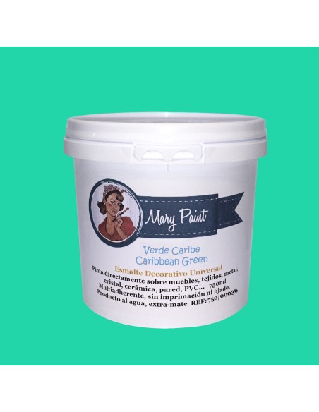 Pintura Decoración, tienda, muebles Técnica Verde Caribe Mary Paint chalk paint 250ml