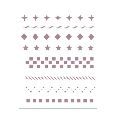 STENCIL A5 V-151CENEFAS AJEDREZ ESTRELLAS CUADROS