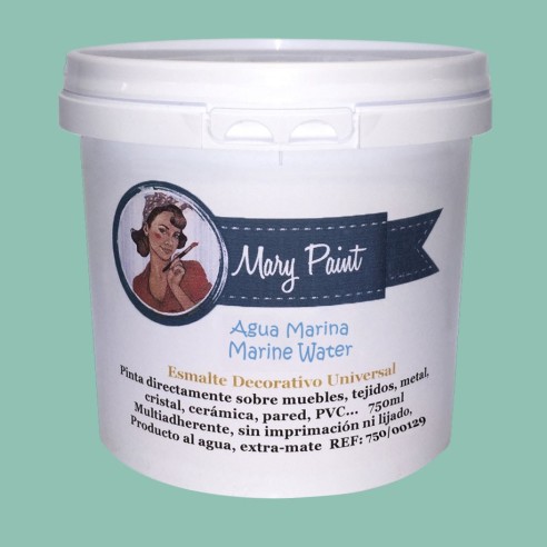 Pintura Decoración, tienda, muebles Técnica Verde Agua Marina Mary Paint chalk paint 250ml