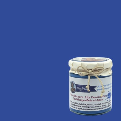 Pintura Decoración, tienda, muebles Técnica Azul Mediterraneo Mary Paint chalk paint 250ml