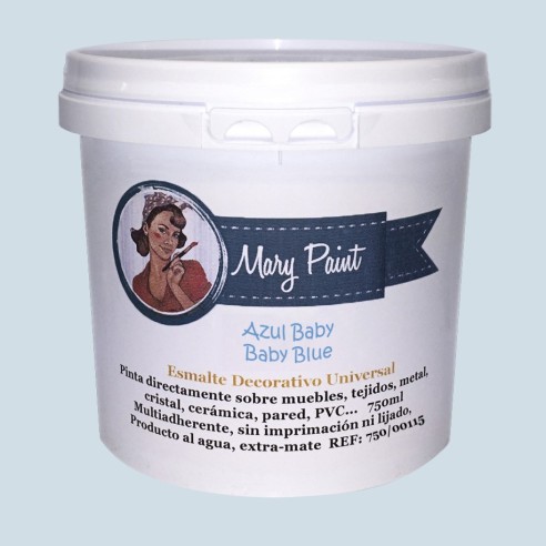 Pintura Decoración, tienda, muebles Técnica Azul Baby Mary Paint chalk paint 250ml