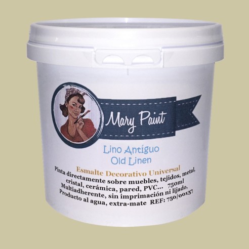 Pintura Decoración, tienda, muebles Técnica Lino Antiguo Mary Paint chalk paint 250ml