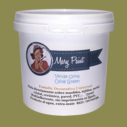 Pintura Decoración, tienda, muebles Técnica Verde Oliva Mary Paint chalk paint 250ml