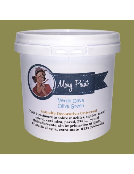 Pintura Decoración, tienda, muebles Técnica Verde Oliva Mary Paint chalk paint 250ml