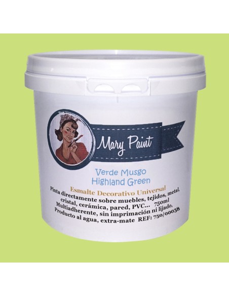 Pintura Decoración, tienda, muebles Técnica Verde Musgo Mary Paint chalk paint 250ml