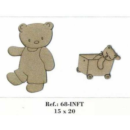 SILUETA DE DM OSO CON CARRO...