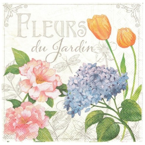 SERVILLETA 33X33 FLEURS DE JARDÍN