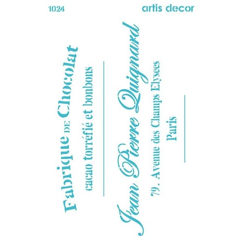 STENCIL TEXTOS FABRIQUE DE CHOCOLAT 20X28.5CM
