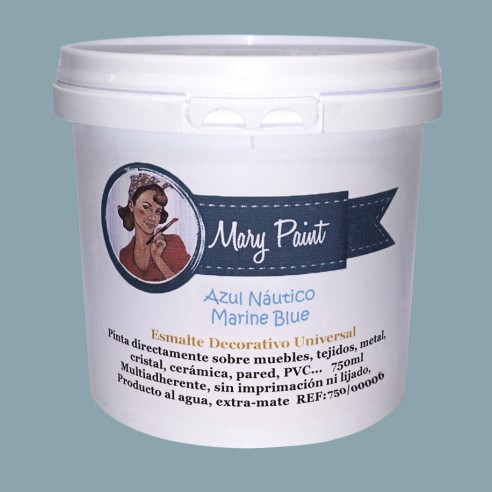 Pintura Decoración, tienda, muebles Técnica Azul Náutico Mary Paint chalk paint 250ml