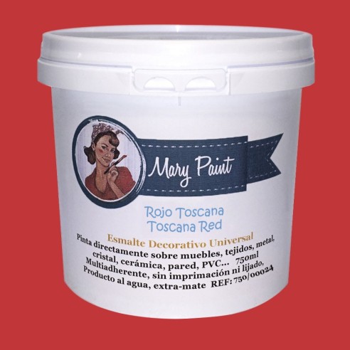 Pintura Decoración, tienda, muebles Técnica Rojo Toscana Mary Paint chalk paint 250ml