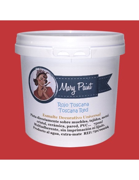 Pintura Decoración, tienda, muebles Técnica Rojo Toscana Mary Paint chalk paint 250ml