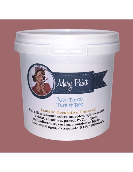 Pintura Decoración, tienda, muebles Técnica Rojo Turco Mary Paint chalk paint 250ml