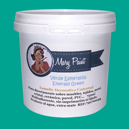 Pintura Decoración, tienda, muebles Técnica Verde Esmeralda Mary Paint chalk paint 250ml