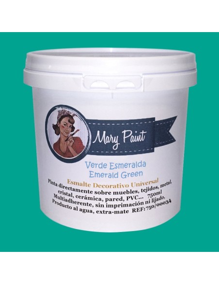 Pintura Decoración, tienda, muebles Técnica Verde Esmeralda Mary Paint chalk paint 250ml