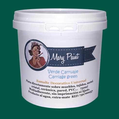 Pintura Decoración, tienda, muebles Técnica Verde Carruaje Mary Paint chalk paint 250ml