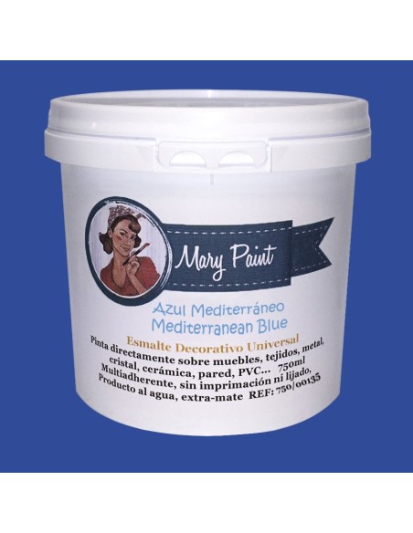 Pintura Decoración, tienda, muebles Técnica Azul Mediterraneo Mary Paint chalk paint 250ml