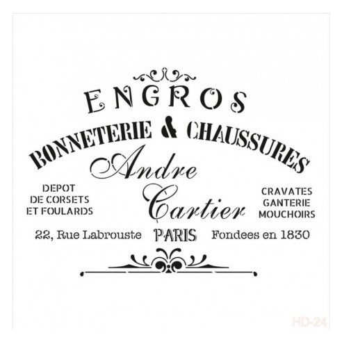 Stencil Engros André Cartier 25X25cm mod.3