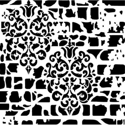 Stencil GRUNGE DAMASCO...