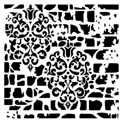 Stencil GRUNGE DAMASCO LADRILLO 25X25cm
