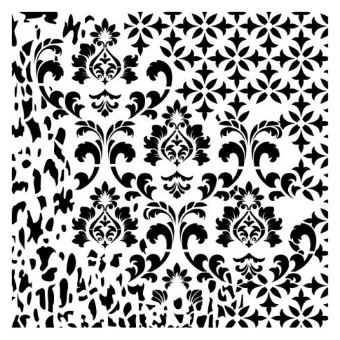 Stencil DAMASCO FLOR DE LIS 25X25cm