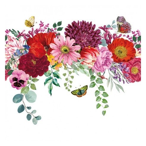 Servilleta  FLOWER BORDER WHITE 33X33CM