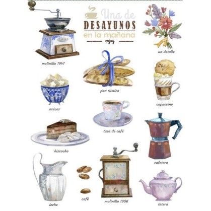 PAPEL DECOUPAGE DESAYUNOS...