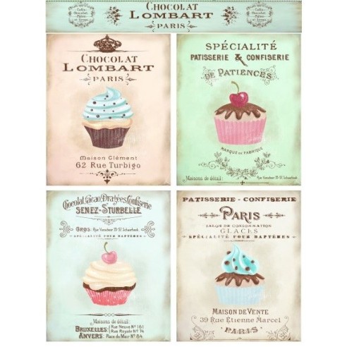 PAPEL DECOUPAGE CAFE LOMBARD  70 GR 32X45CM.