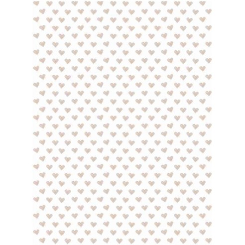 PAPEL DECOUPAGE CORAZON TOSTADO  70 GR 32X45CM.