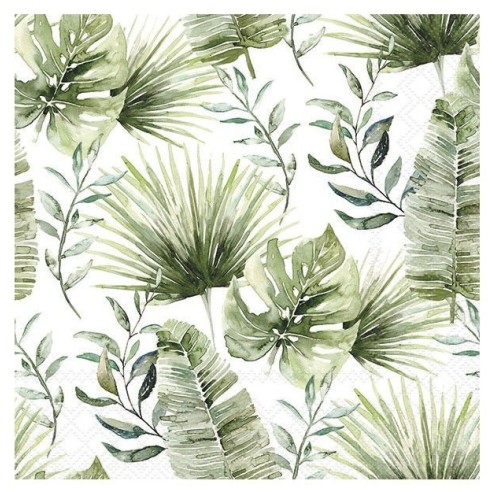 Servilleta Jungle Leaves White FSC MIX